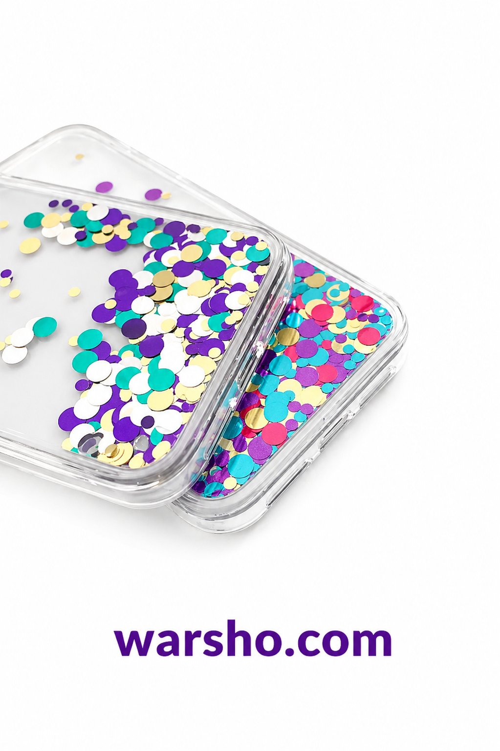 Sequin Transparent Liquid Quicksand Case for iPhone 16 / 15 / 14 Pro Max - image 3