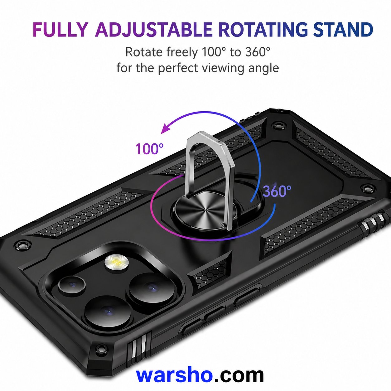Armor Ring Case for Xiaomi Redmi Note 13, 12, 11, 10, 10S, 11S, 12S, 10T, 11T, 9 Pro, 9S & 10C - image 4