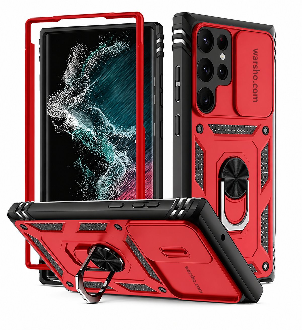 Heavy Duty Kickstand Case For Samsung Galaxy S26 / S25 / S24 / S23 / A Series – 360° Ring Holder Shockproof Cover - image 2