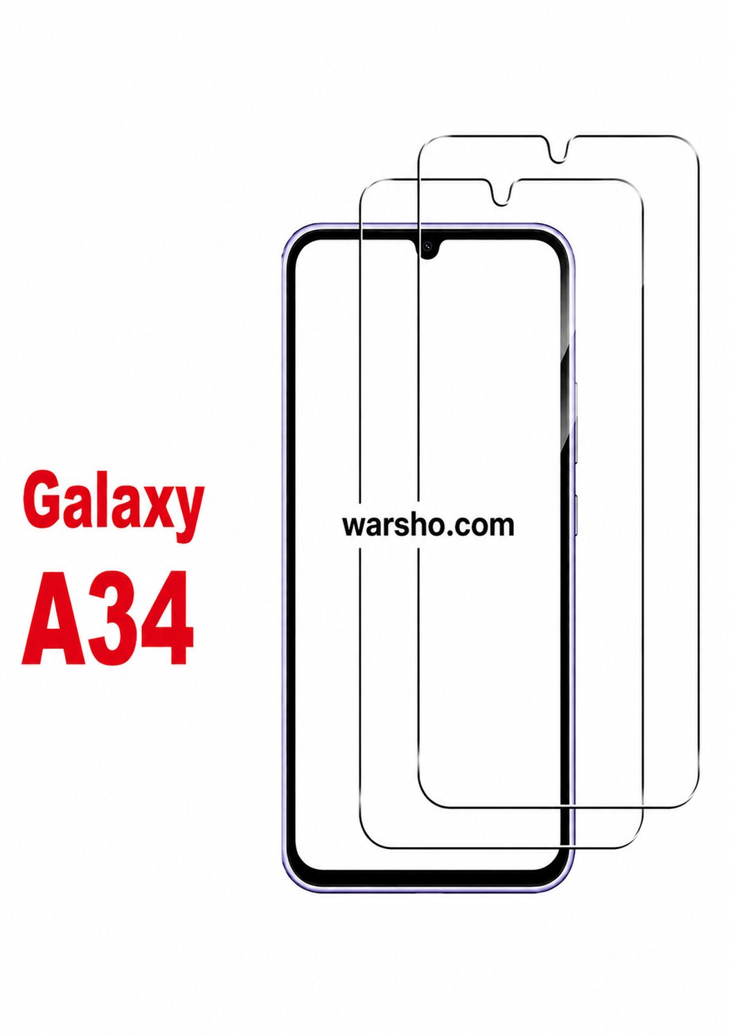 2PCS Samsung Galaxy A34 Tempered Glass Screen Protector