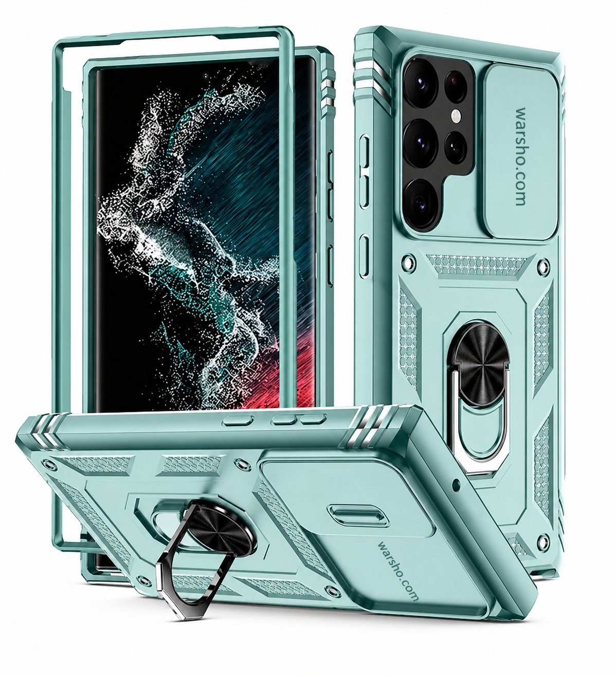 Heavy Duty Kickstand Case For Samsung Galaxy S26 / S25 / S24 / S23 / A Series – 360° Ring Holder Shockproof Cover - image 3