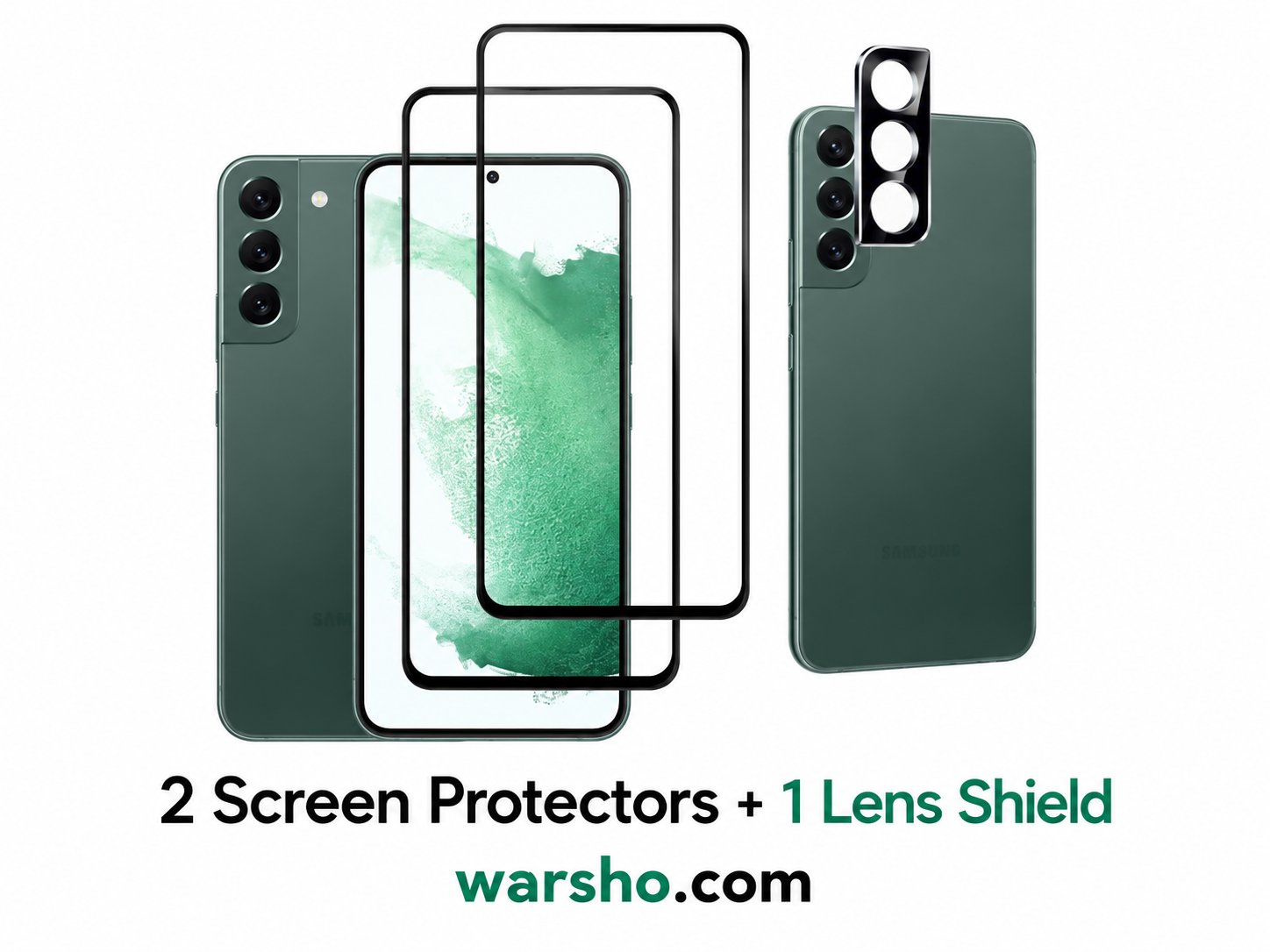 2PCS Tempered Glass + 1 Camera Protector for Samsung Galaxy