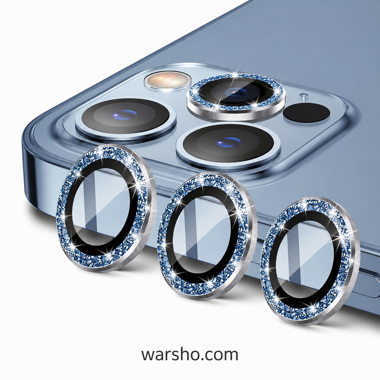 Diamond Metal Camera Lens Protector (For iPhone 17 / 16 / 15 / 14 Series – Luxury Glitter Tempered Glass Lens Cover) - image 3