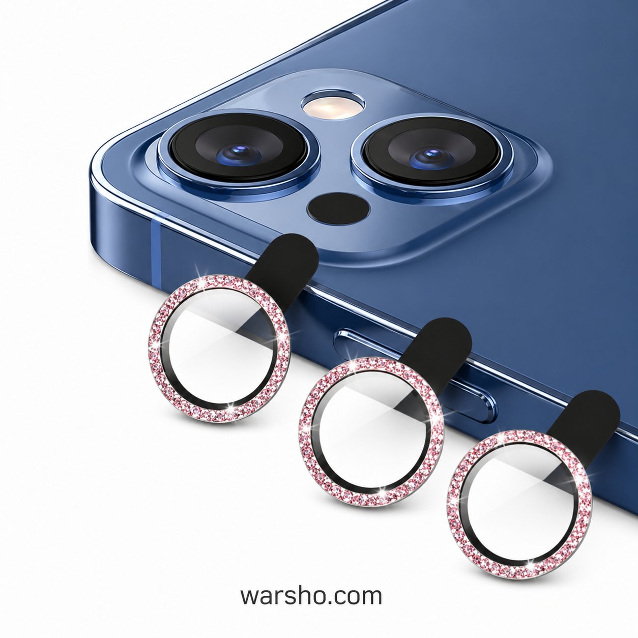Diamond Metal Camera Lens Protector (For iPhone 17 / 16 / 15 / 14 Series – Luxury Glitter Tempered Glass Lens Cover) - image 4