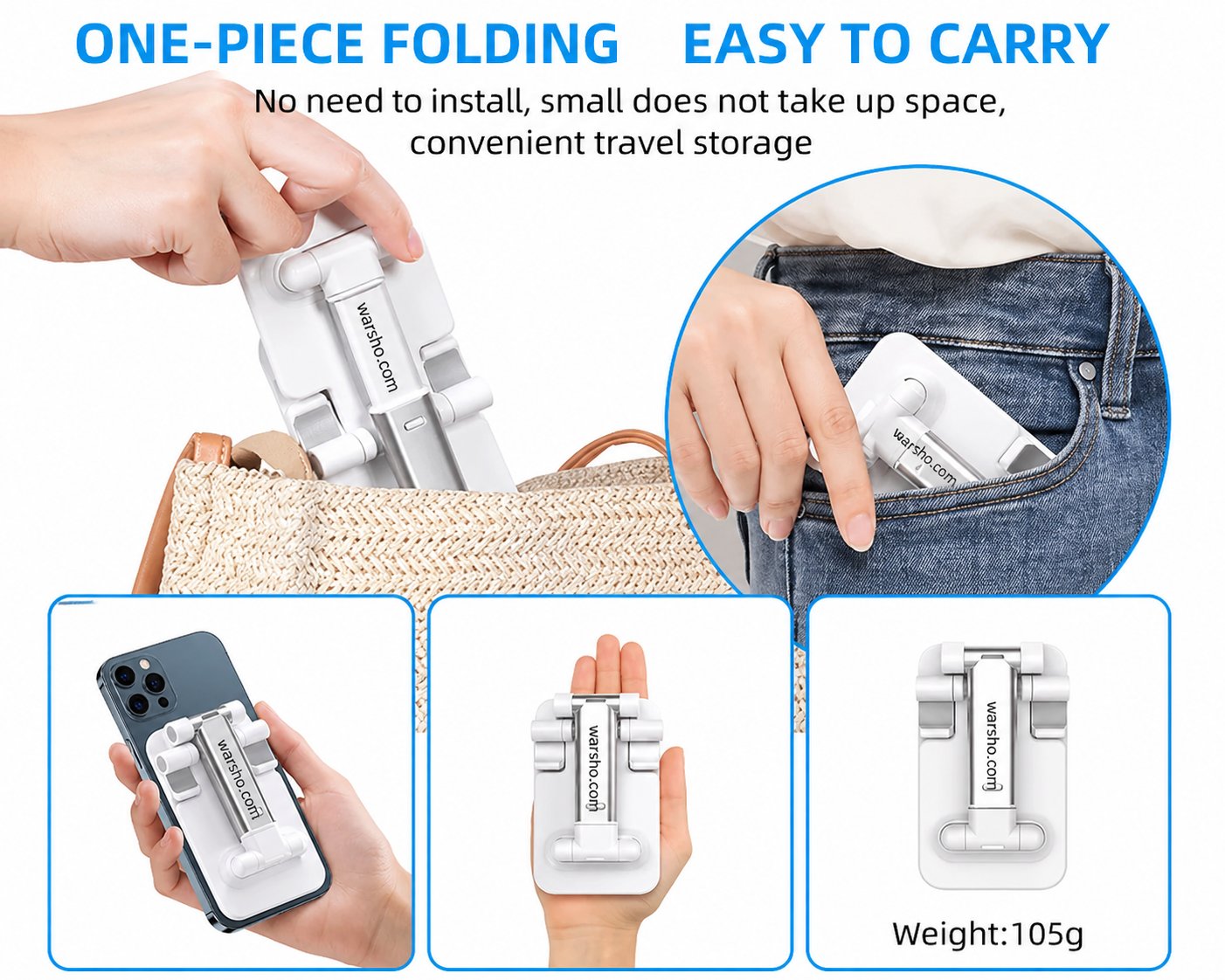 Adjustable Folding Desk Phone & Tablet Stand - image 5