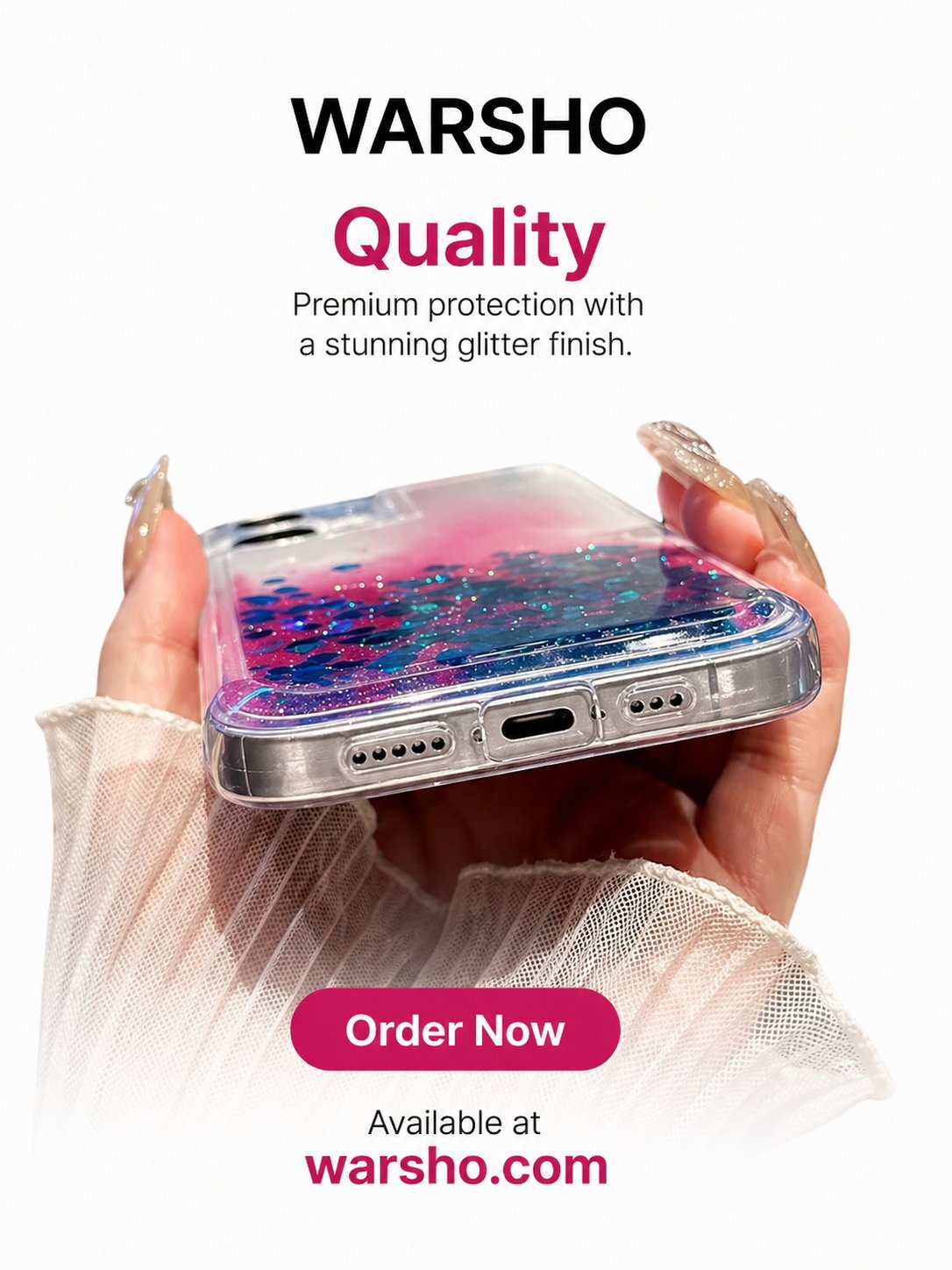 Clear Glitter Liquid Quicksand Case for iPhone 16 Pro Max / 15 / 14 / 13 / 12 / 11 - image 5