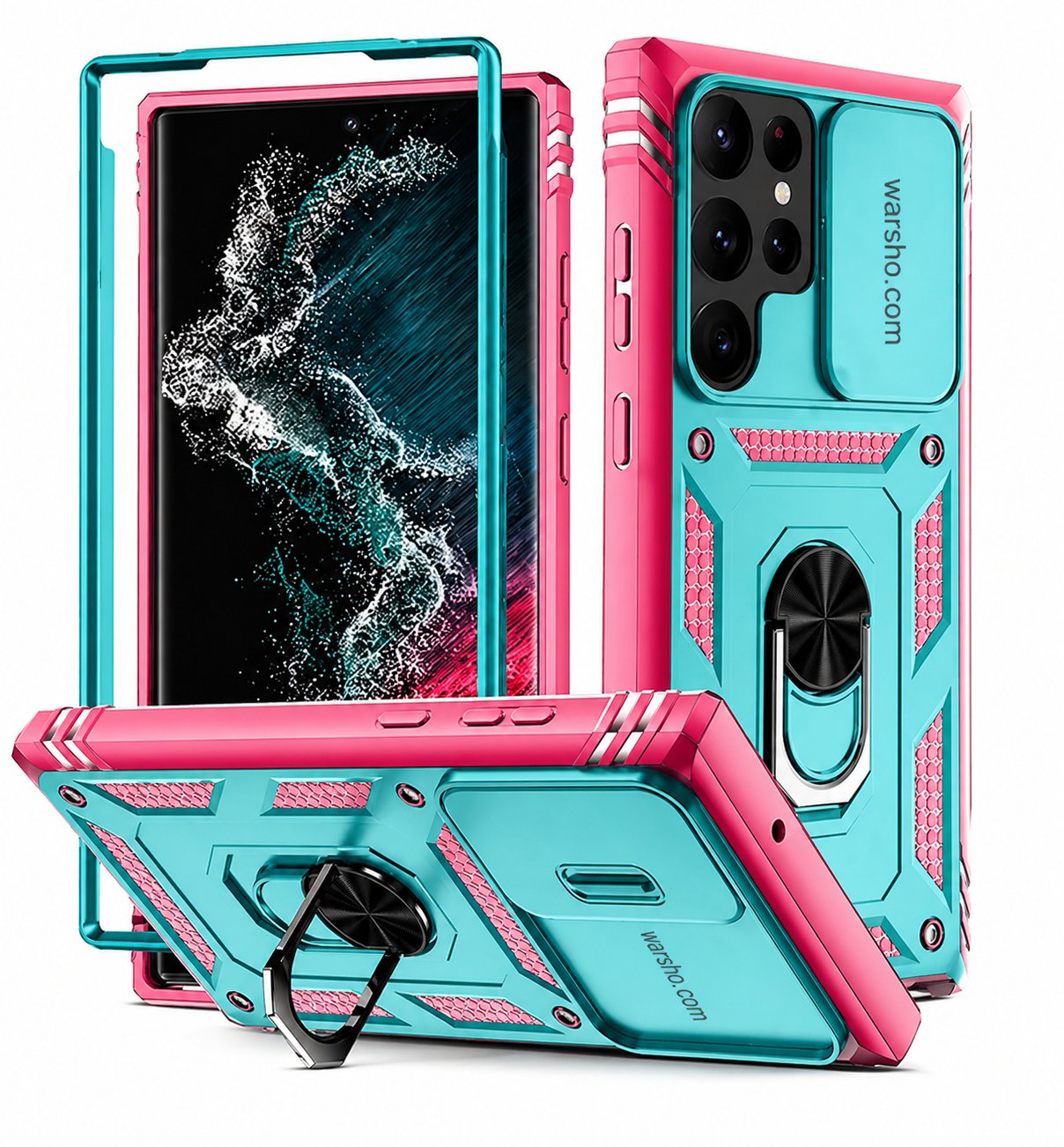 Heavy Duty Kickstand Case For Samsung Galaxy S26 / S25 / S24 / S23 / A Series – 360° Ring Holder Shockproof Cover - image 5