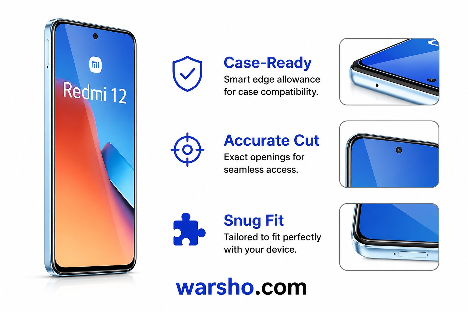 3PCS Tempered Glass Screen Protector for Redmi Series - image 3