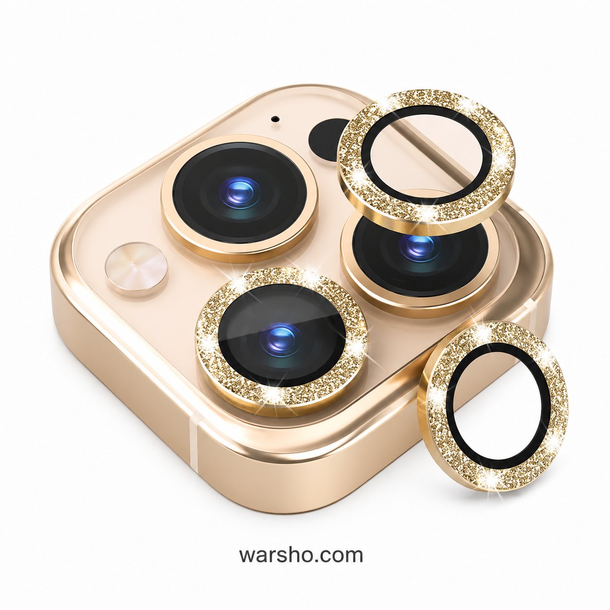 Diamond Metal Camera Lens Protector (For iPhone 17 / 16 / 15 / 14 Series – Luxury Glitter Tempered Glass Lens Cover) - image 2