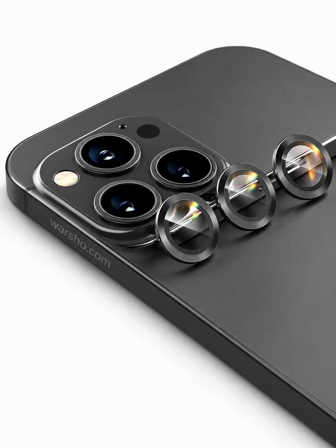 Titanium Color Metal Ring Camera Lens Protector (For iPhone 16 / 15 / 14 / 13 / 12 Series – Tempered Glass Lens Cover) - image 3