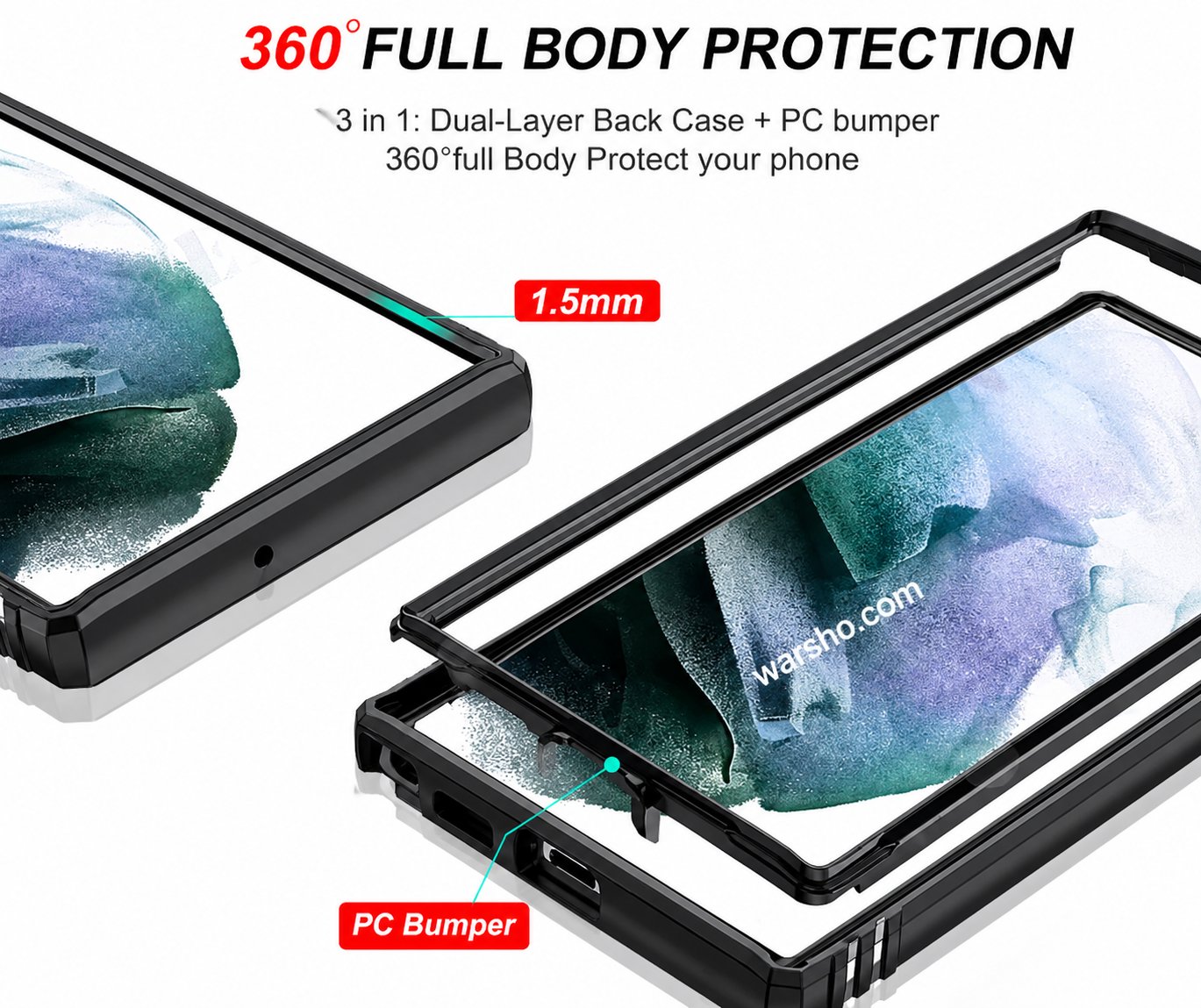 Heavy Duty Kickstand Case For Samsung Galaxy S26 / S25 / S24 / S23 / A Series – 360° Ring Holder Shockproof Cover - image 3