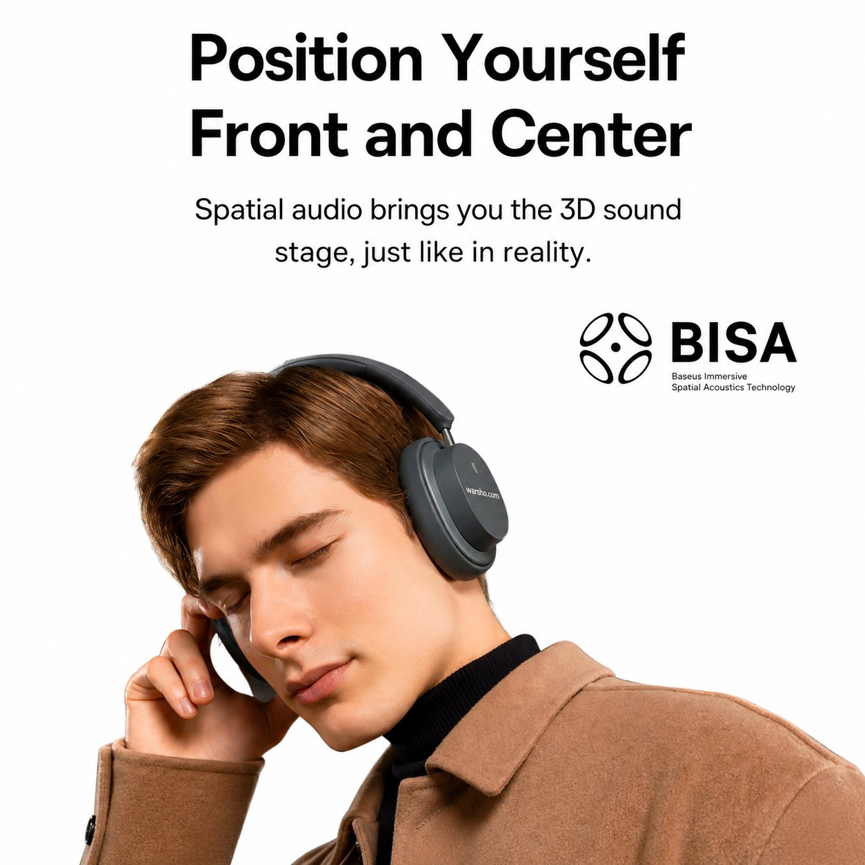 Baseus Bass BH1 Lite Wireless Headphones Bluetooth 5.3 – Super Bass, 70H Playtime, Foldable Over-Ear Headset - image 3