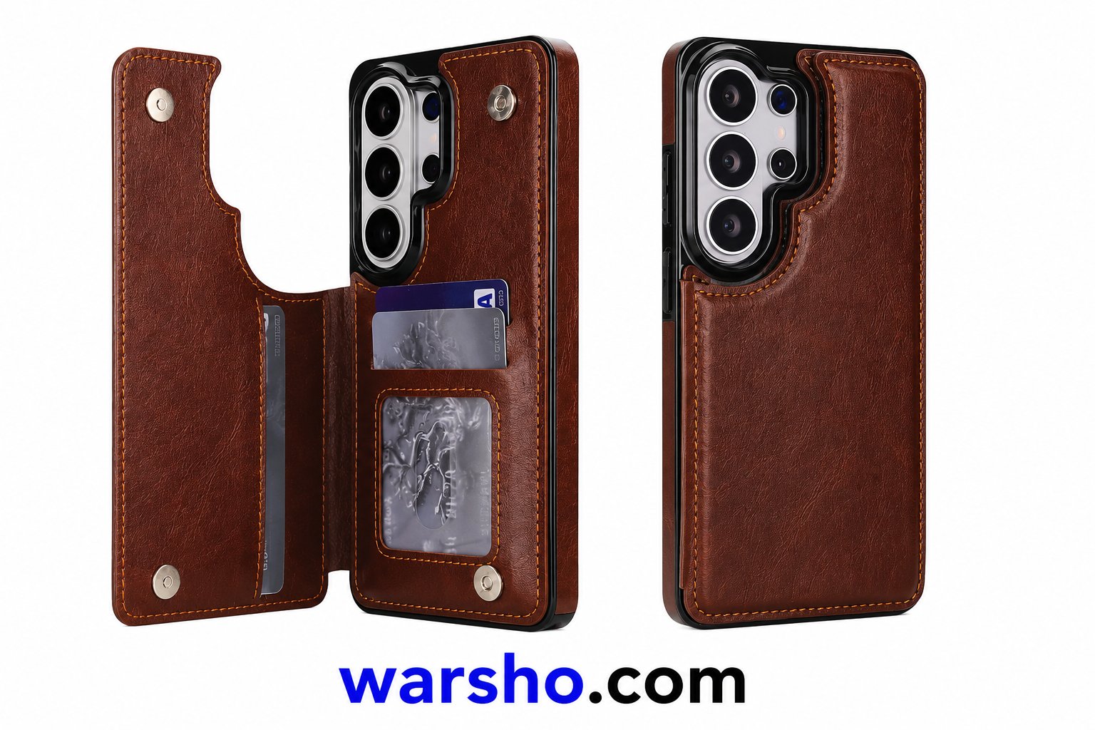 Wallet Double Button Flip Leather Case for Samsung Galaxy S26 Ultra, S25 Edge, S24 FE, S23, A15, A16, A17, A26, A35, A36, A53, A54, A55 & A56