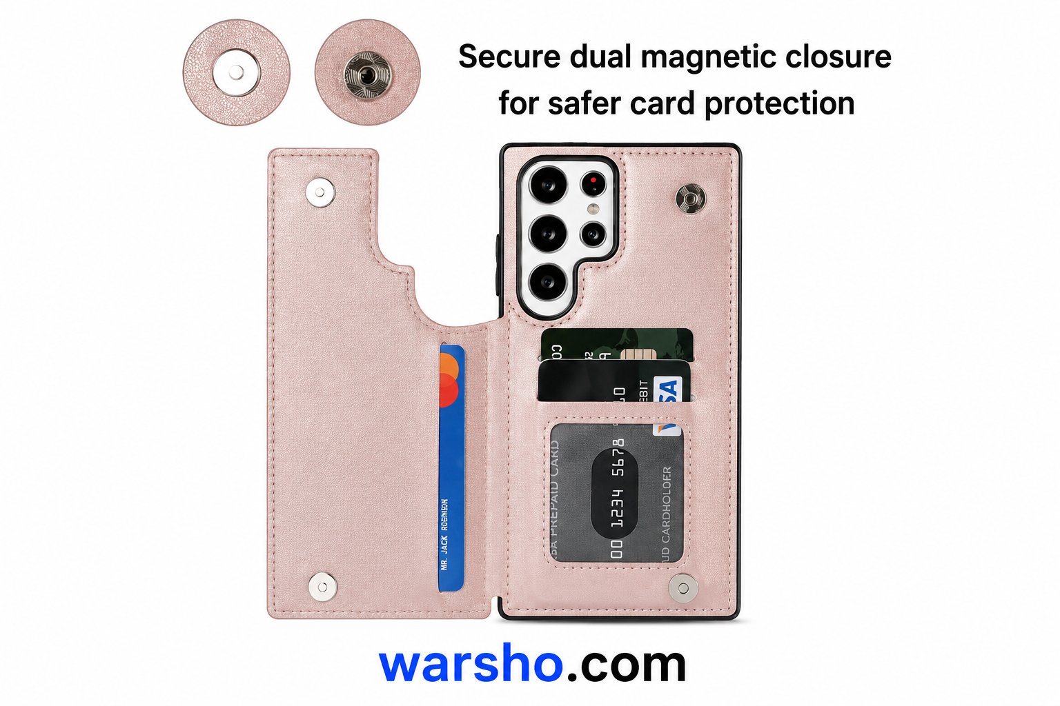 Wallet Flip Leather Case for Samsung Galaxy S25 Ultra, S24 FE, S23, S22, S21, S20 FE, Note 20, Note 10 Plus - image 2