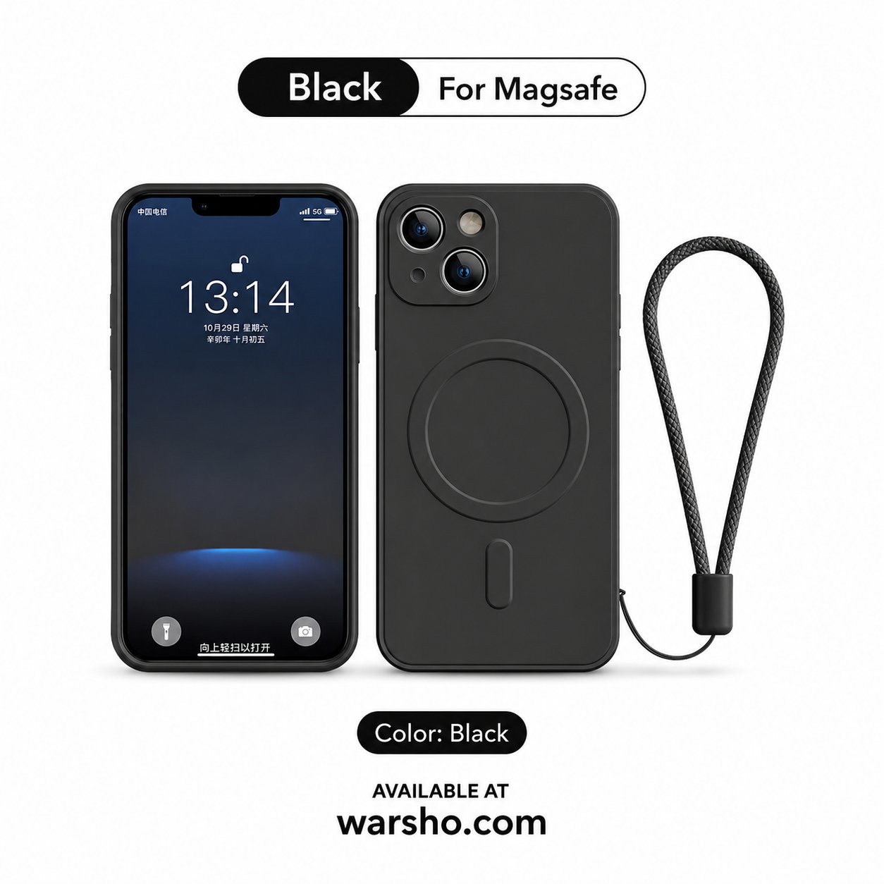 MagSafe Magnetic Silicone Case with Strap for iPhone - image 4