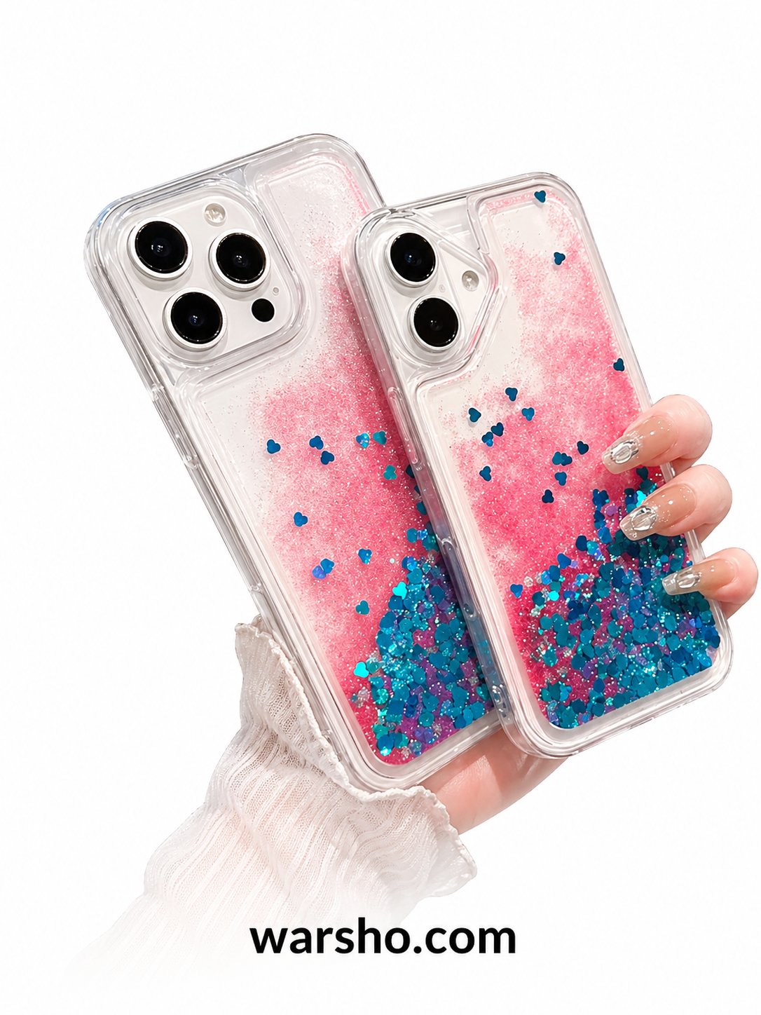Clear Glitter Liquid Quicksand Case for iPhone 16 Pro Max / 15 / 14 / 13 / 12 / 11 - image 3