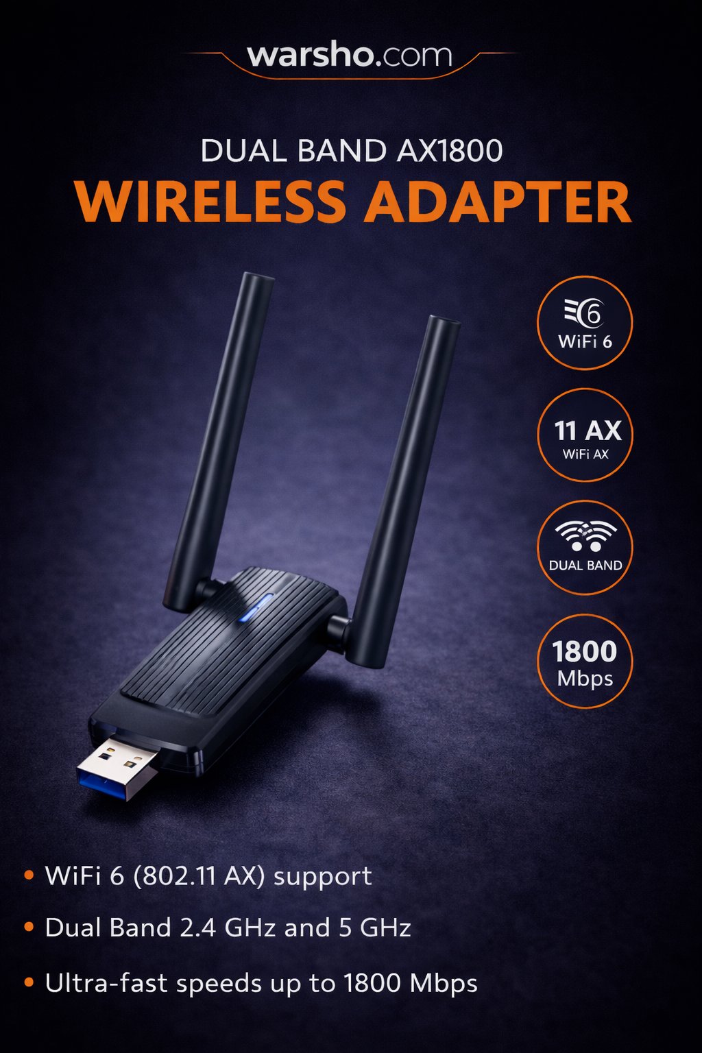 Dual Band AX1400 Wireless Adapter