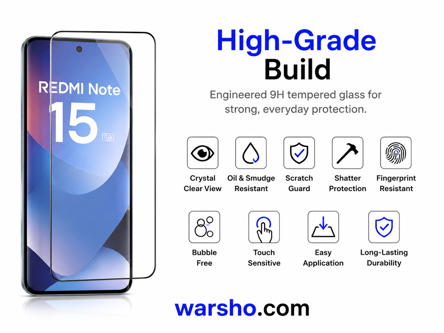 2PCS 9D Curved Tempered Glass Screen Protector for Redmi Note 15 Series - image 2