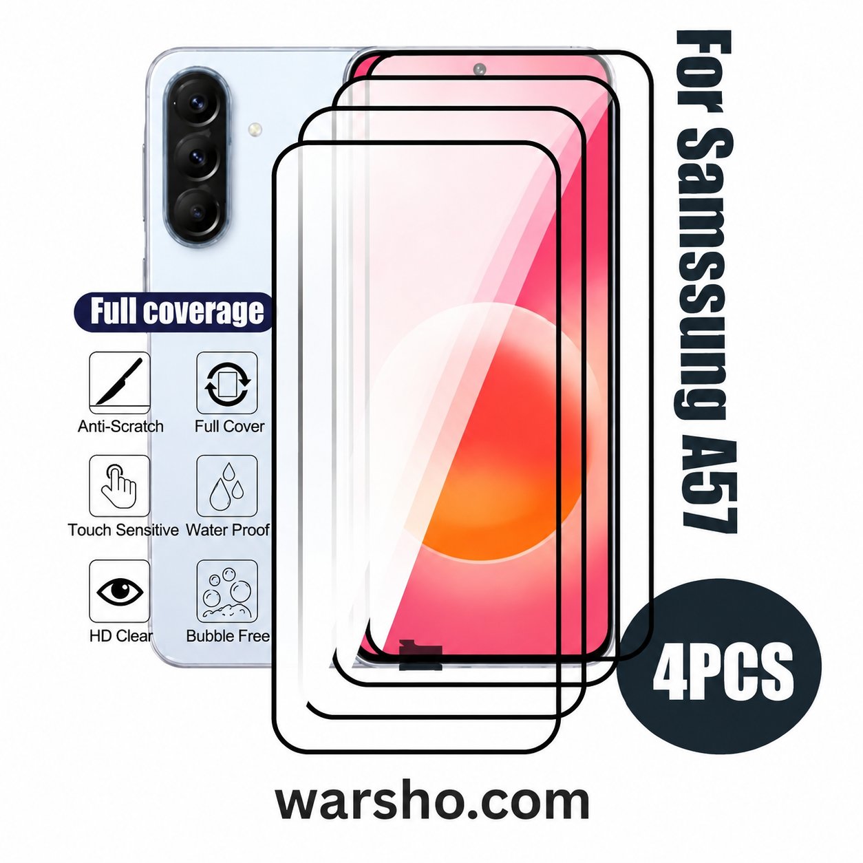 4PCS Samsung Galaxy A57 Tempered Glass Screen Protector