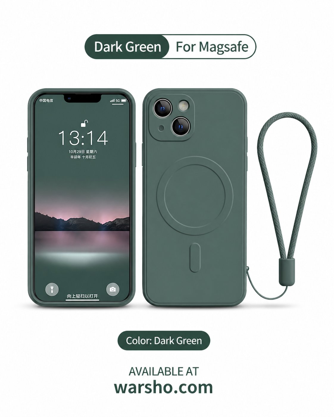 MagSafe Magnetic Silicone Case with Strap for iPhone - image 3