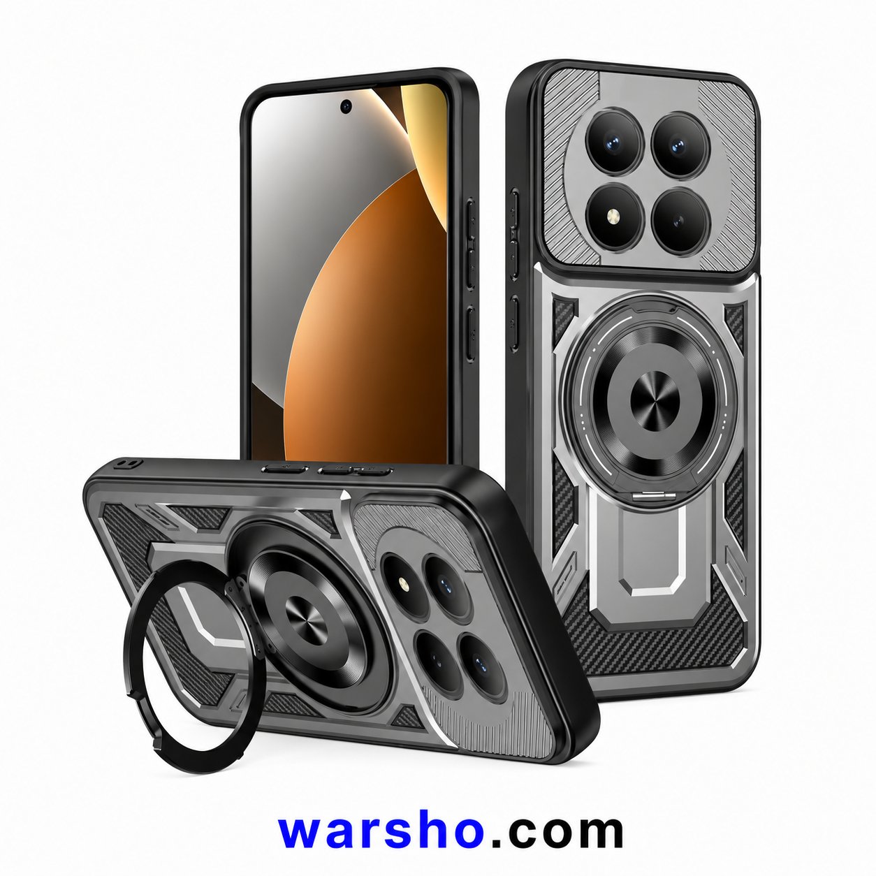 Magnetic Ring Holder Case for Xiaomi Redmi Note 15 Pro+, 15 Pro, 14, 14S, 13, Redmi 15 & 15C - image 3