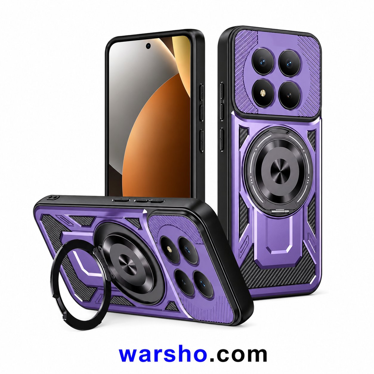 Magnetic Ring Holder Case for Xiaomi Redmi Note 15 Pro+, 15 Pro, 14, 14S, 13, Redmi 15 & 15C - image 5