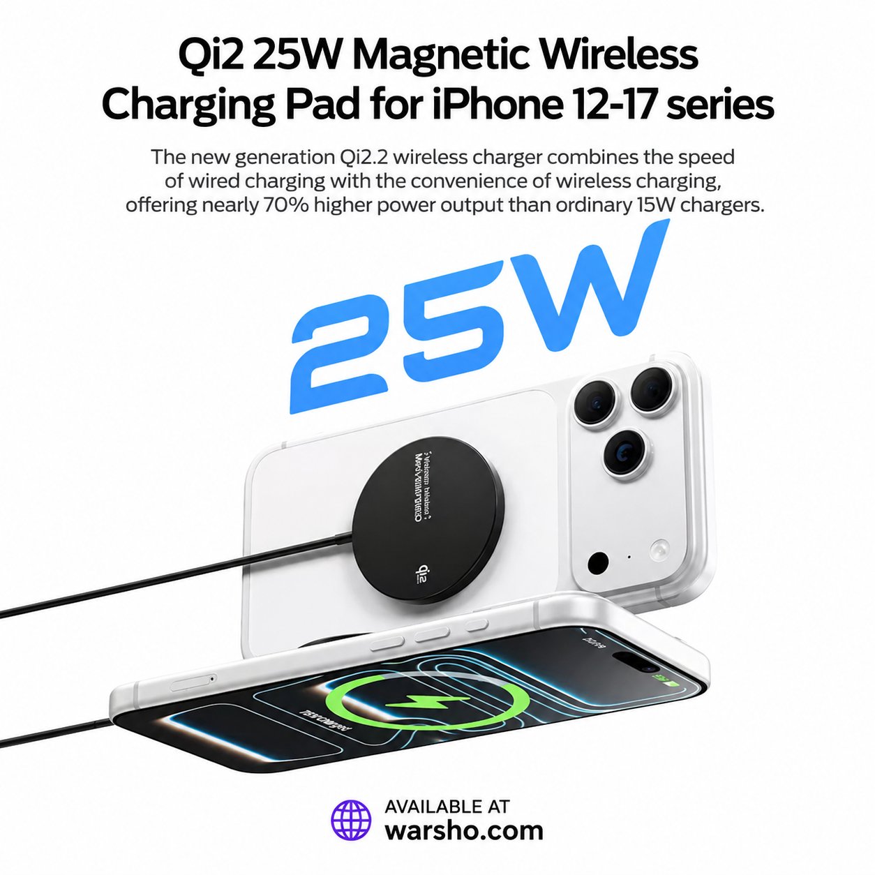 MOVESPEED W010 Qi2 25W Magnetic Wireless Charger - image 2