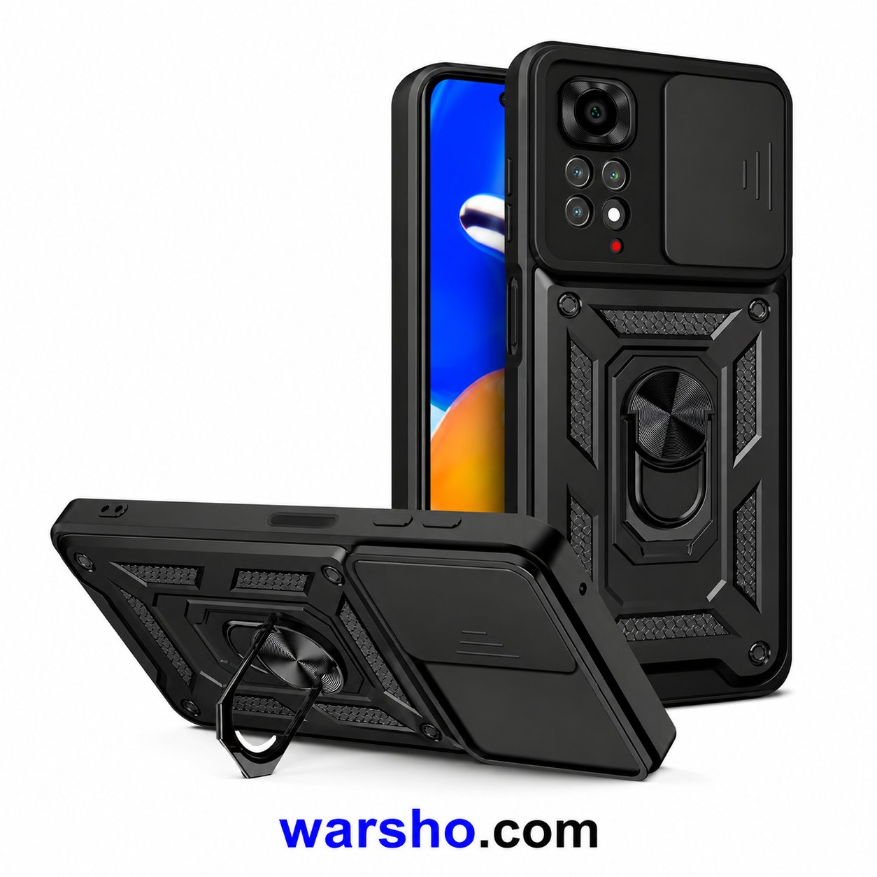 Armor Ring Case for Xiaomi Redmi Note 13, 12, 11, 10 Pro, 10S, 11S, 12S, 13C & 12C