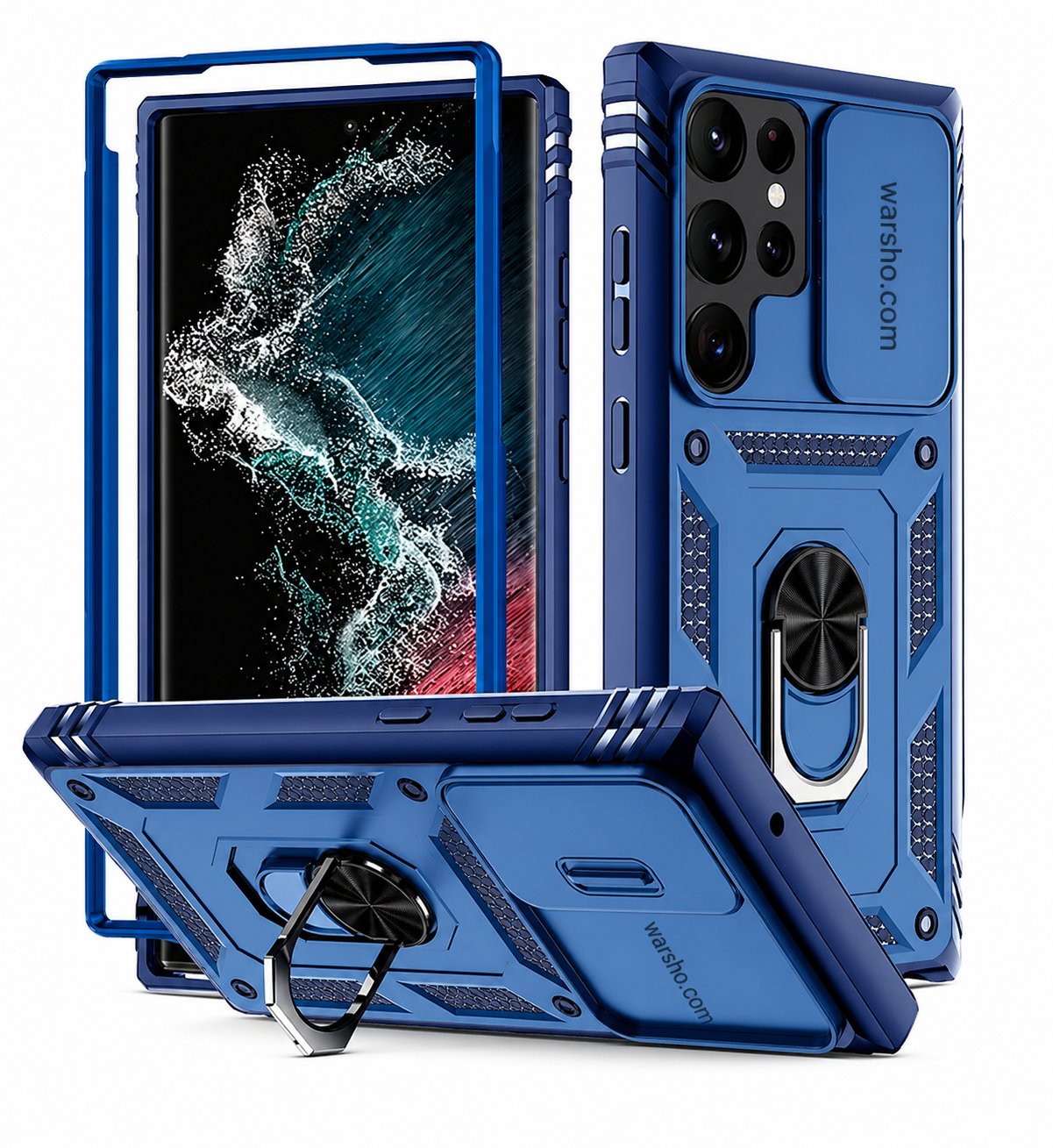 Heavy Duty Kickstand Case For Samsung Galaxy S26 / S25 / S24 / S23 / A Series – 360° Ring Holder Shockproof Cover - image 4