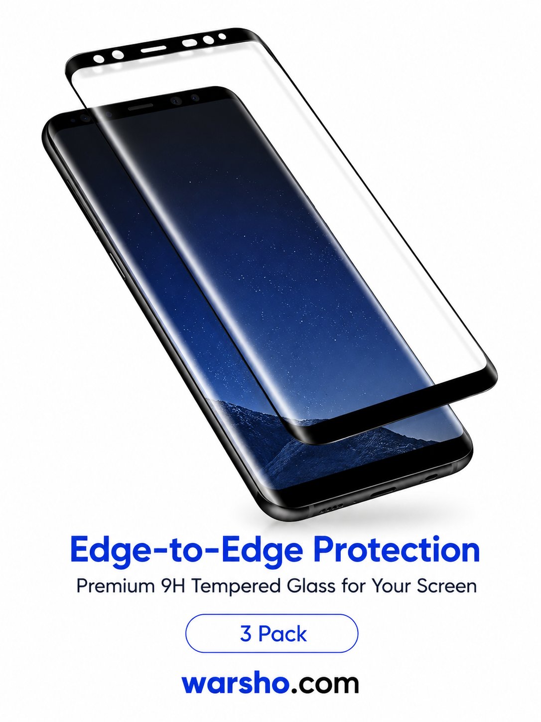 3PCS Curved Tempered Glass Screen Protector for Samsung Galaxy Series