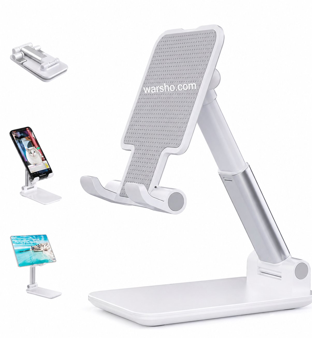 Adjustable Folding Desk Phone & Tablet Stand
