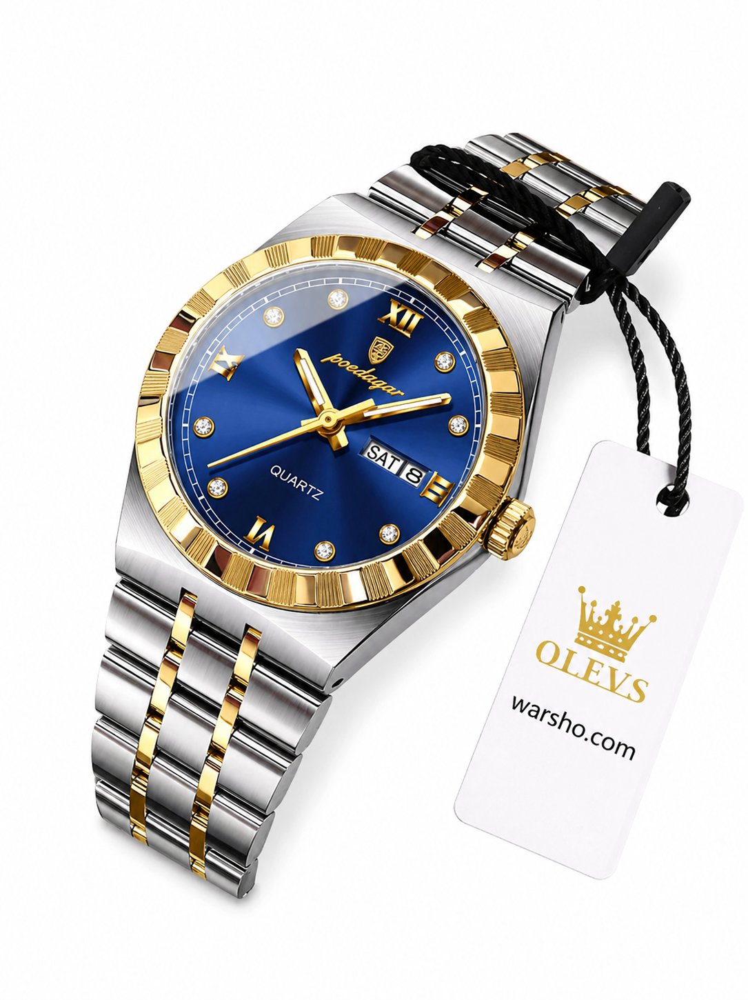 POEDAGAR Luxury Women Stainless Steel Watch – Waterproof Quartz Wristwatch with Week & Date Display - image 2