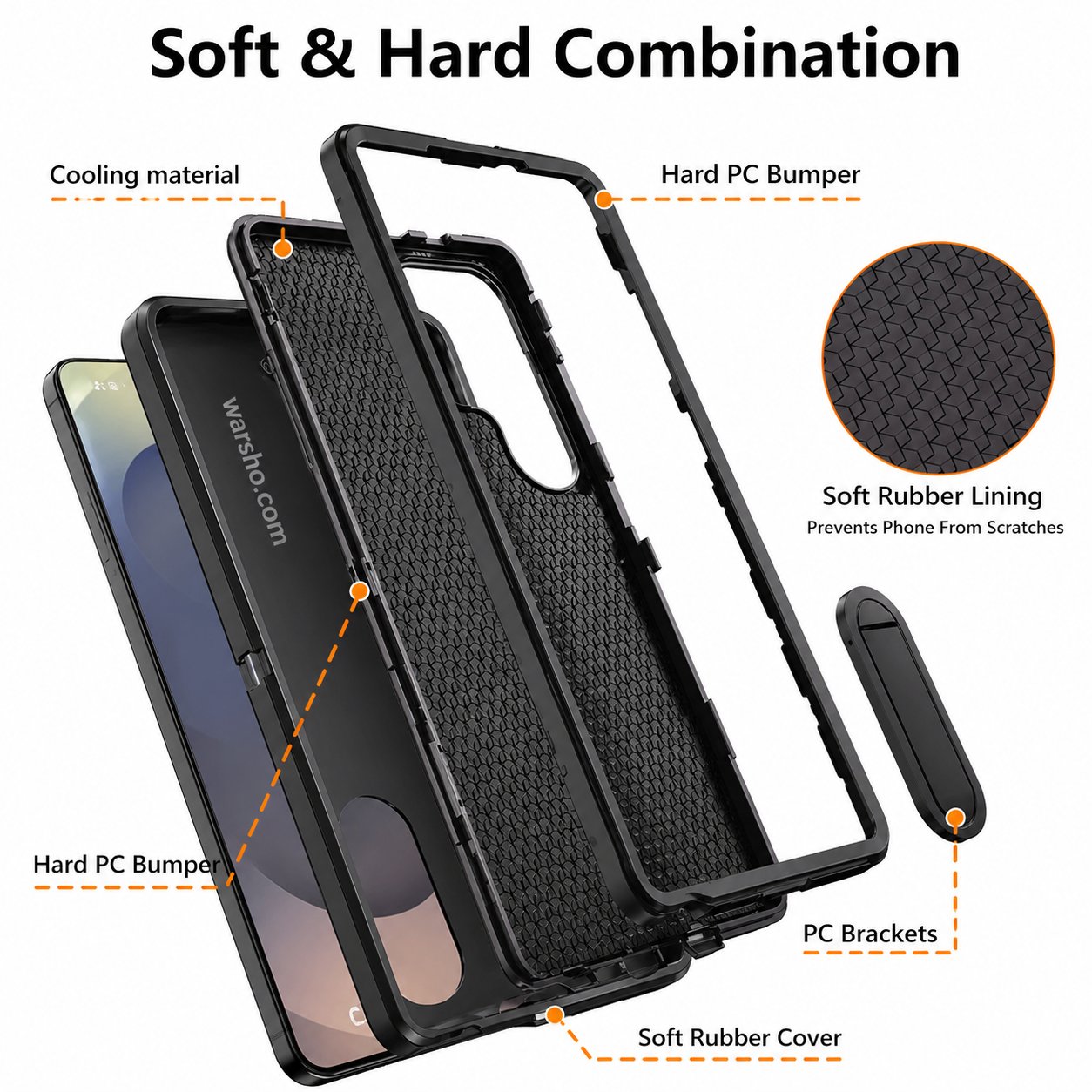 Product Name:  3-in-1 Heavy Duty Shockproof Case For Samsung Galaxy S26 / S25 / S24 / A Series – Rugged Kickstand Protective Cover - image 7