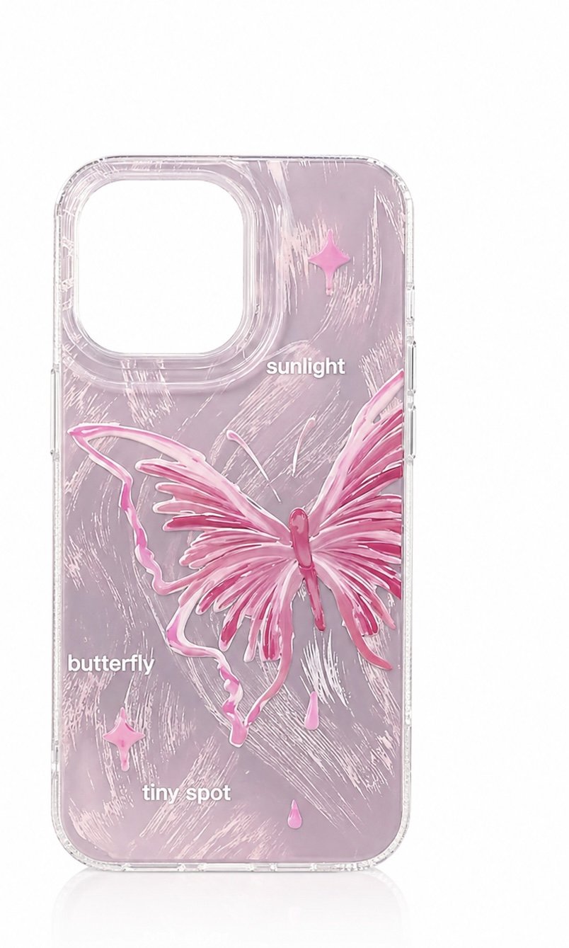 Water Ripple Pink Butterfly Case for iPhone 7/8/XR/XS/11/12/13/14/15/16 Series - image 4