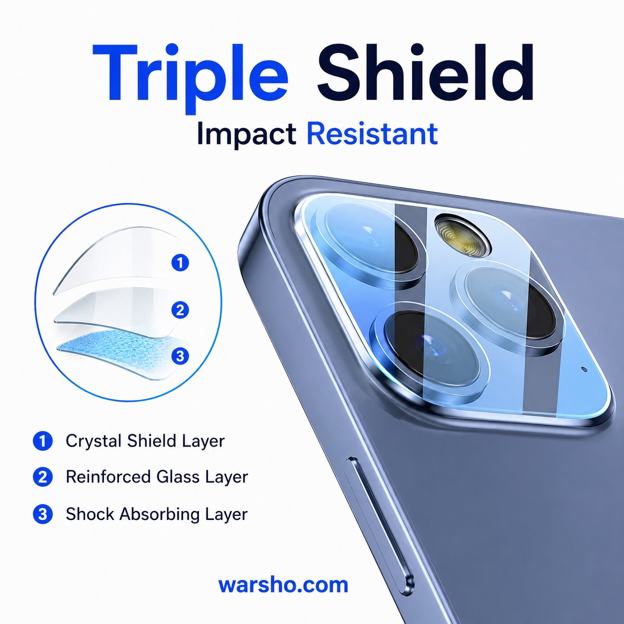 Full Cover Camera Lens Protector Glass (For iPhone 17 / 16 / 15 / 14 / 13 / 12 / 11 Series – HD Tempered Glass Camera Film) - image 4