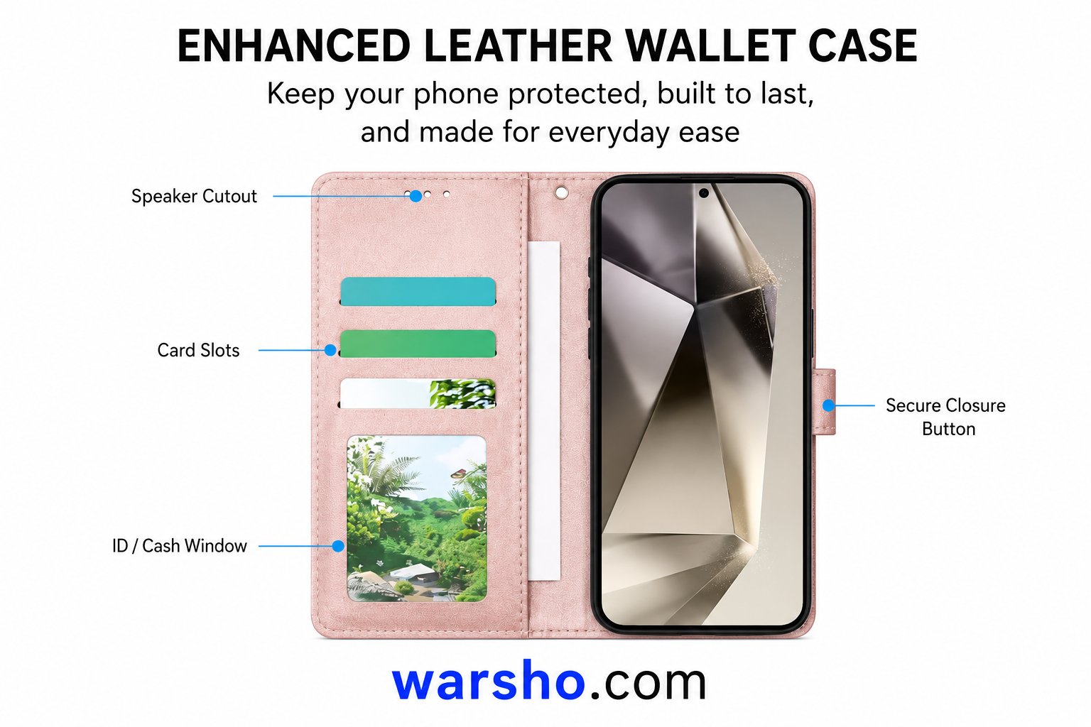Wallet Flip Leather Case for Samsung Galaxy S25 FE, S24 Ultra, S23, S22, S21, S20 FE, S10 Plus & S9 - image 3