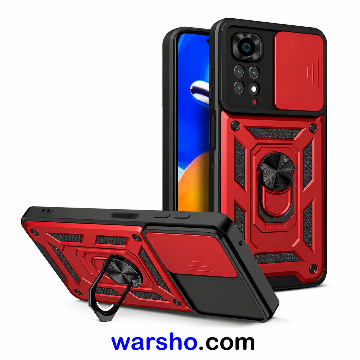 Armor Ring Case for Xiaomi Redmi Note 13, 12, 11, 10 Pro, 10S, 11S, 12S, 13C & 12C - image 2
