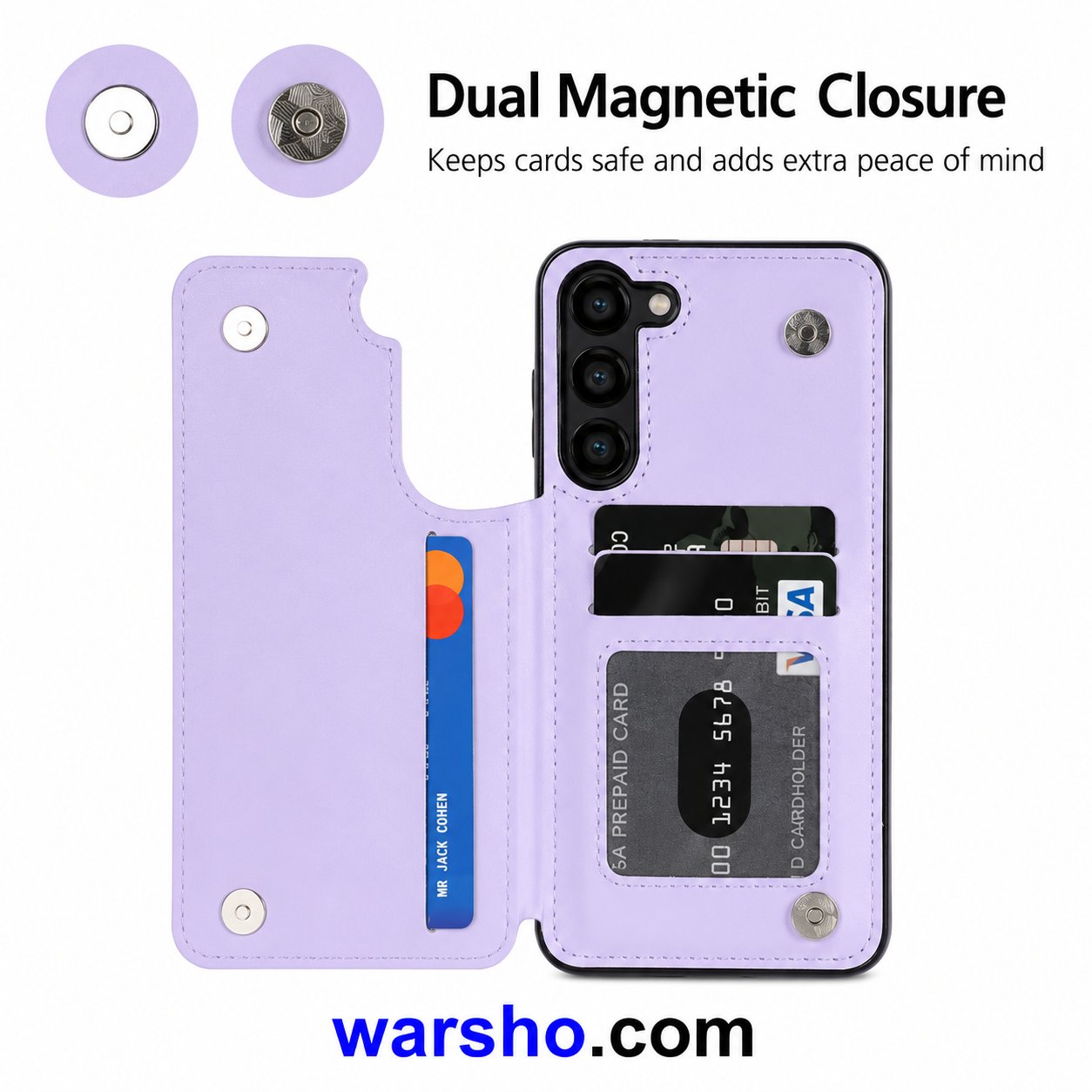 Wallet Leather Card Holder Case for Samsung Galaxy A71, A56, A55, A54, A53, A52, A51, A36, A35, A26, A17, A16, A15, A14 & A13 - image 5