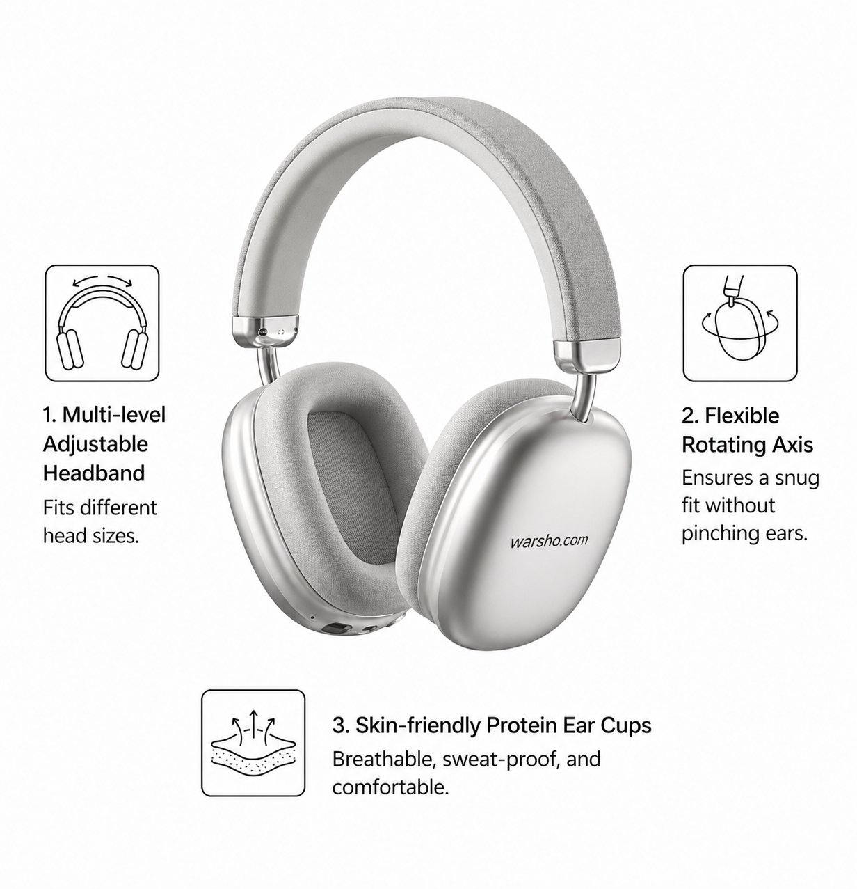 Fabric Headband Wireless Headphones (HiFi Stereo) - image 3