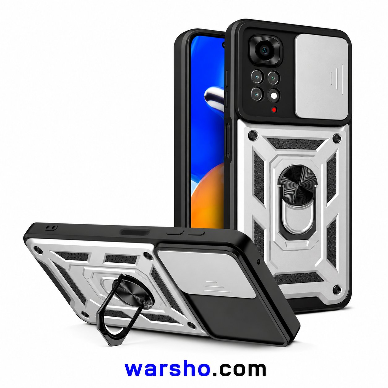 Armor Ring Case for Xiaomi Redmi Note 13, 12, 11, 10 Pro, 10S, 11S, 12S, 13C & 12C - image 4