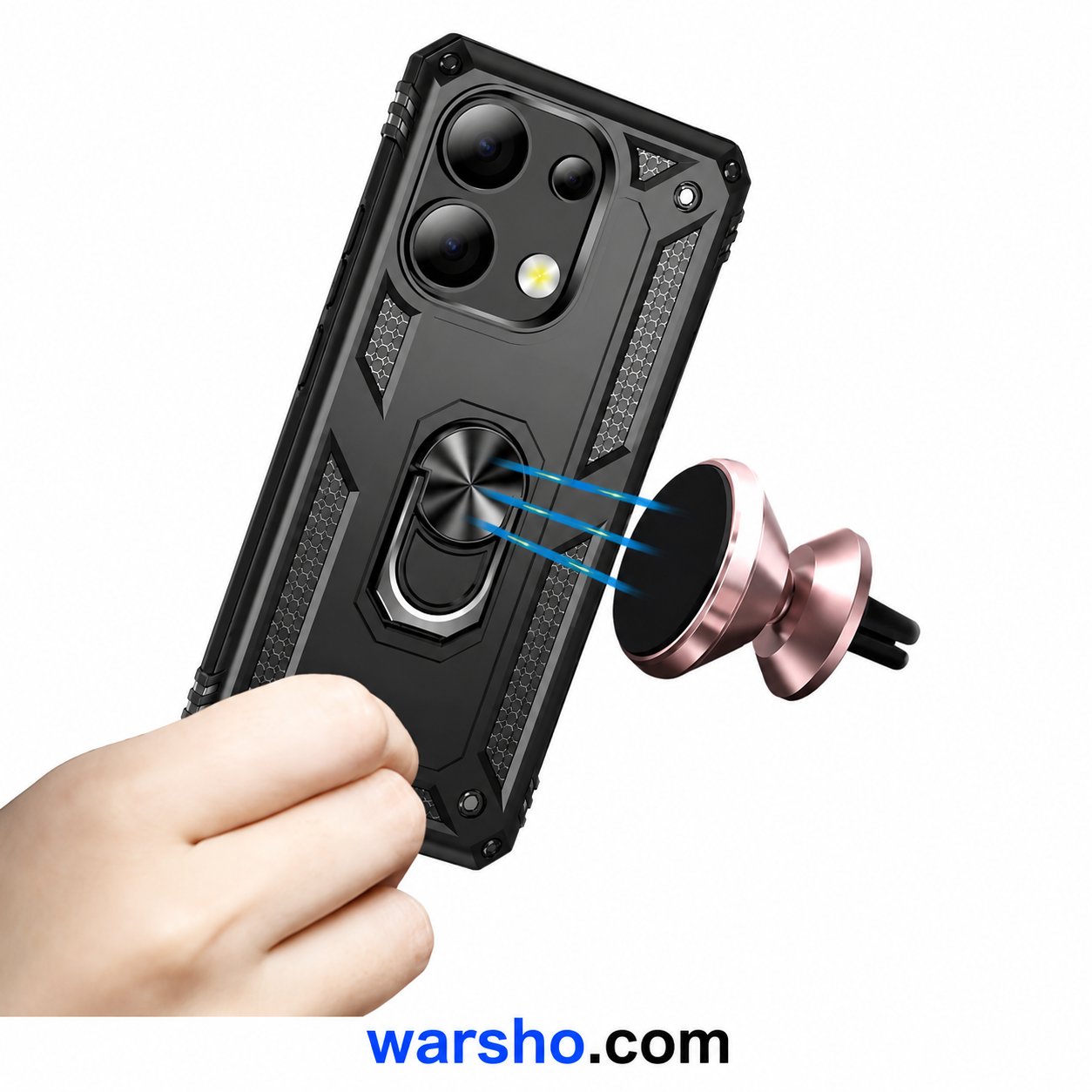 Armor Ring Case for Xiaomi Redmi Note 13, 12, 11, 10, 10S, 11S, 12S, 10T, 11T, 9 Pro, 9S & 10C - image 3