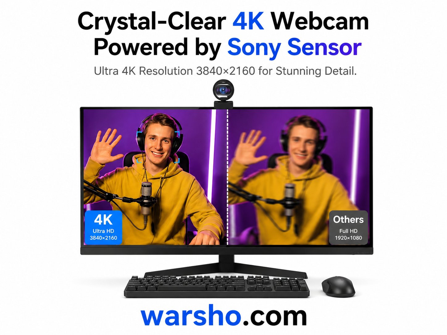 EMEET S600 4K Streaming Webcam – 1080P 60FPS USB Web Camera with Autofocus & Dual Microphones - image 4