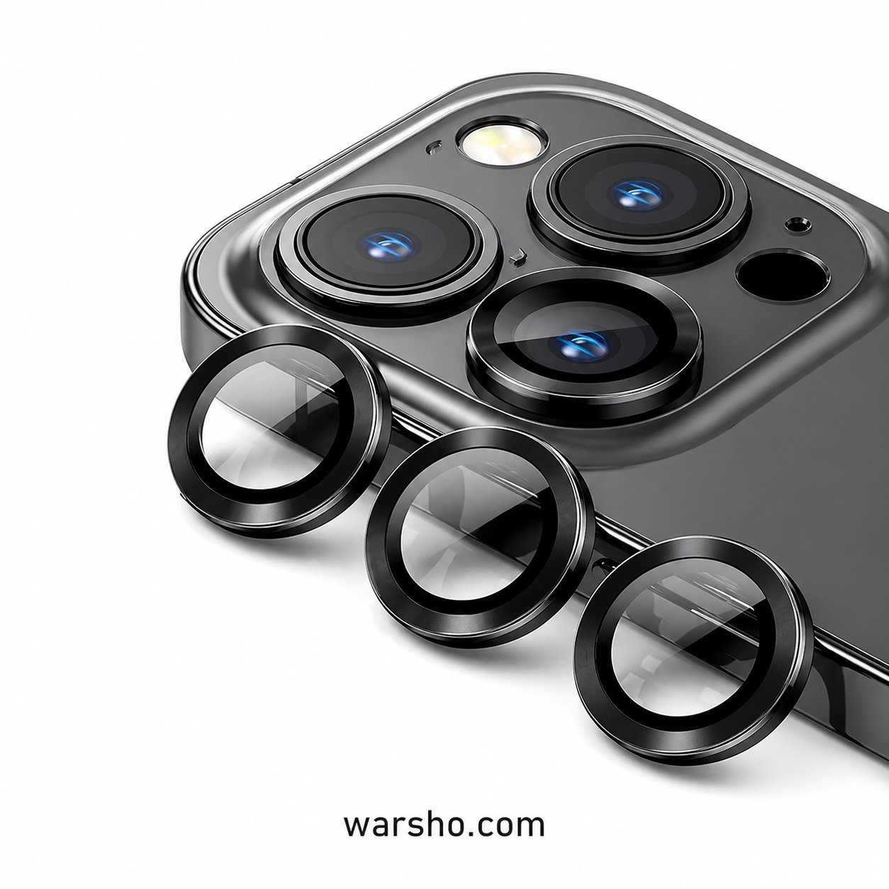 Metal Ring Camera Lens Protector (For iPhone 17 / 16 / 15 / 14 Series – 8K HDR Tempered Glass Lens Cover)