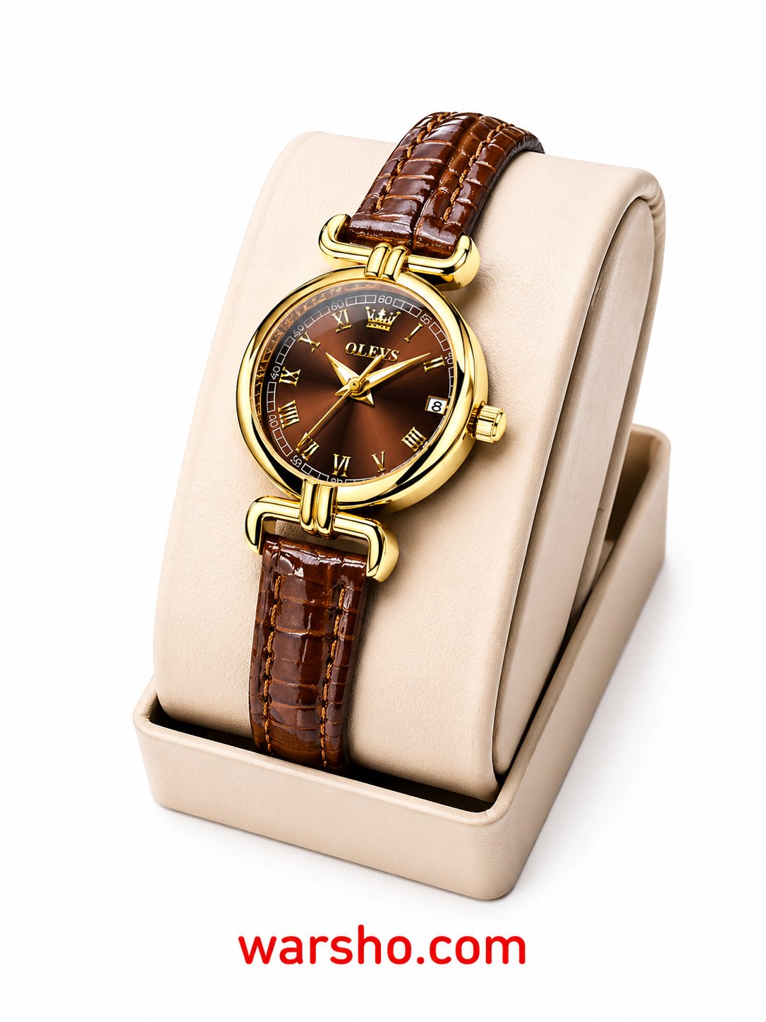 OLEVS 5645 Women’s Elegant Quartz Watch with Leather Strap - image 3