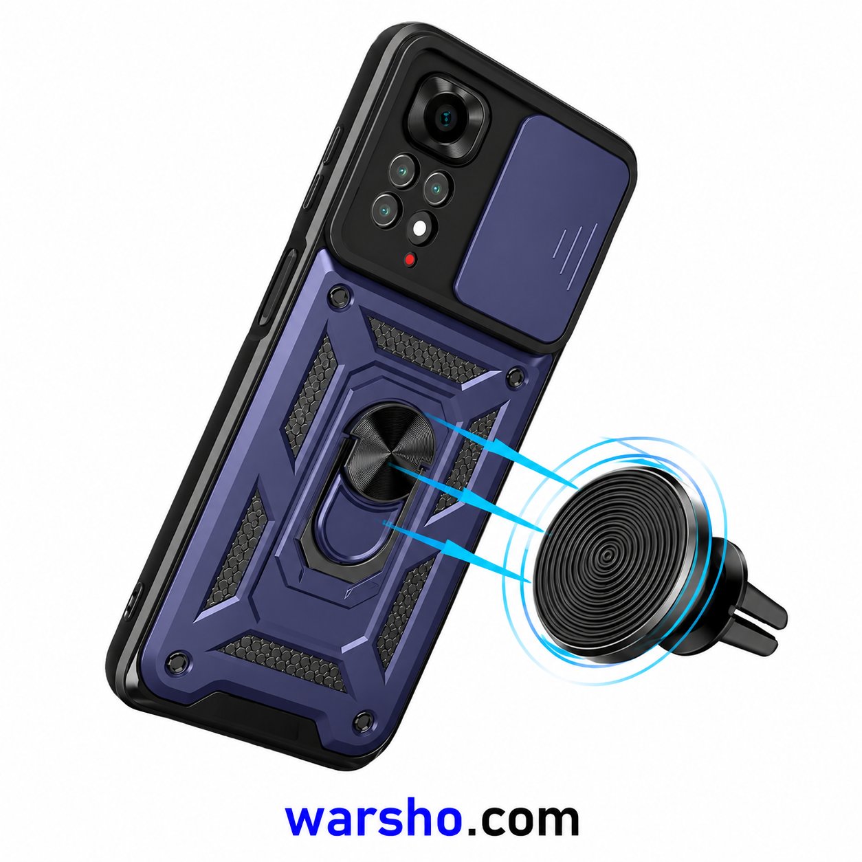 Armor Ring Case for Xiaomi Redmi Note 13, 12, 11, 10 Pro, 10S, 11S, 12S, 13C & 12C - image 2