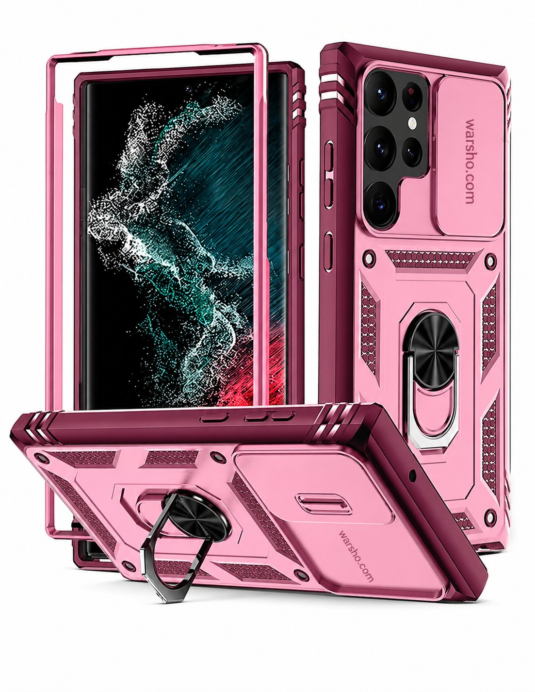 Heavy Duty Kickstand Case For Samsung Galaxy S26 / S25 / S24 / S23 / A Series – 360° Ring Holder Shockproof Cover - image 6