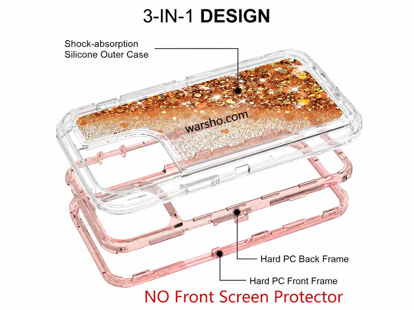 Luxury Glitter Shockproof Quicksand Case for iPhone 17 / 16 / 15 / 14 / 13 / 12 / 11 / X / XR / XS Max - image 3
