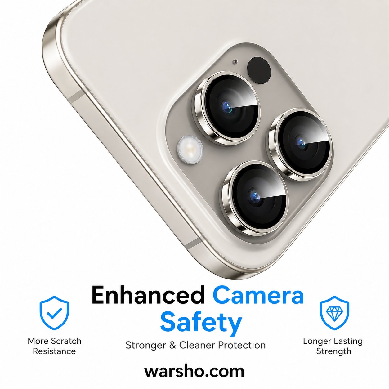 HD Clear Camera Lens Protector (For iPhone 17 / 16 / 15 / 14 / 13 / 12 / 11 Series – Individual Tempered Glass Lens Cover)
