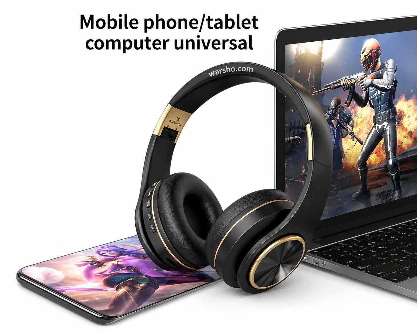 Wireless Over-Ear Headphones Bluetooth 5.3 – HiFi Stereo, Low Latency, Noise Cancelling with ENC Mic - image 3