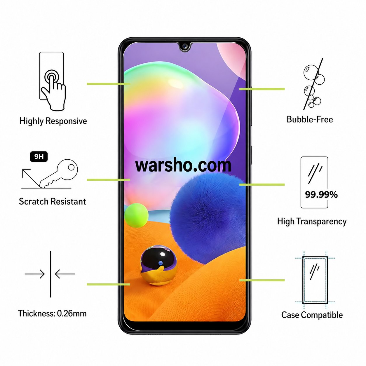 2PCS Samsung Galaxy A34 Tempered Glass Screen Protector - image 3